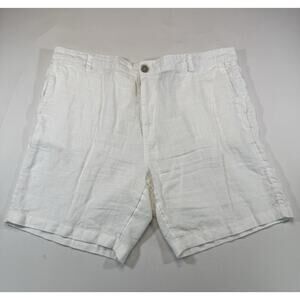 Daniel Hechter Paris Linen Shorts Mens 40 White Lightweight Summer